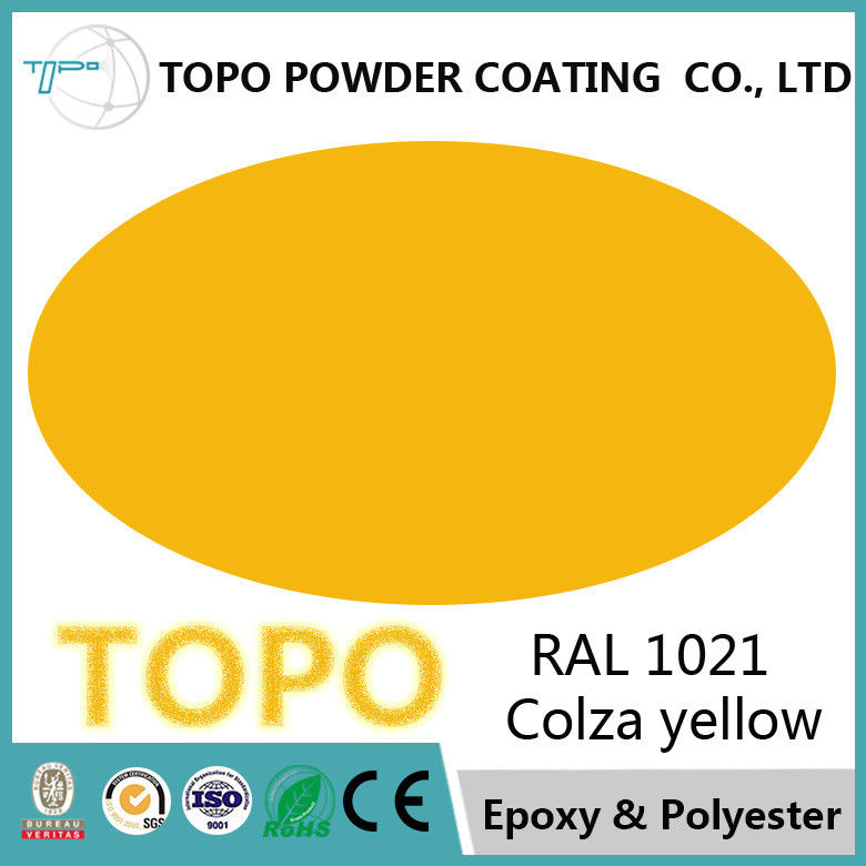 Polvo de epoxy puro amarillo 1021 de la colza de RAL que cubre alto funcionamiento mecánico